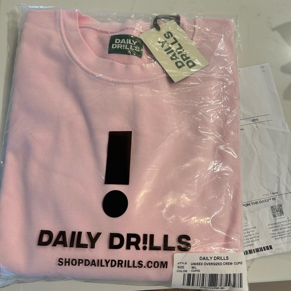 Brand New in Bag Daily Drills crewneck in CUPID